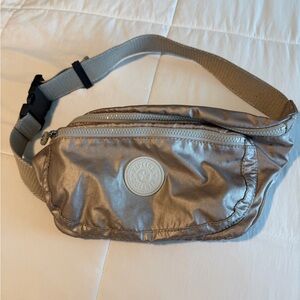 Kipling Metallic Beige/Silver Crossbody Belt Bag